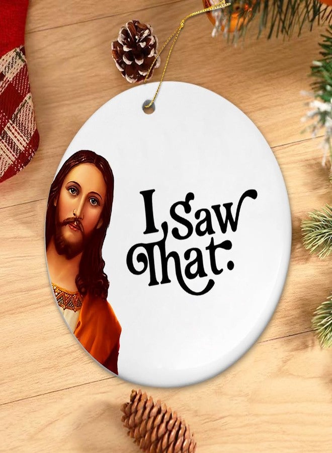 JZILU Jesus I Saw That Ornament 2025, Funny Christmas Ornaments for Adults Men Women,Funny Jesus Ornament, Unique Ornaments for Gift Exchange - Image 2
